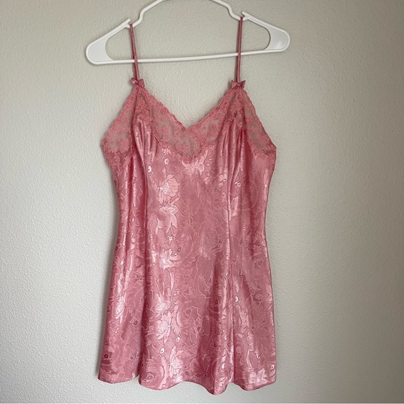 Vintage Gold Label Victoria's Secret Barbiecore Lace Babydoll Slip Dress Size M - Picture 2 of 13